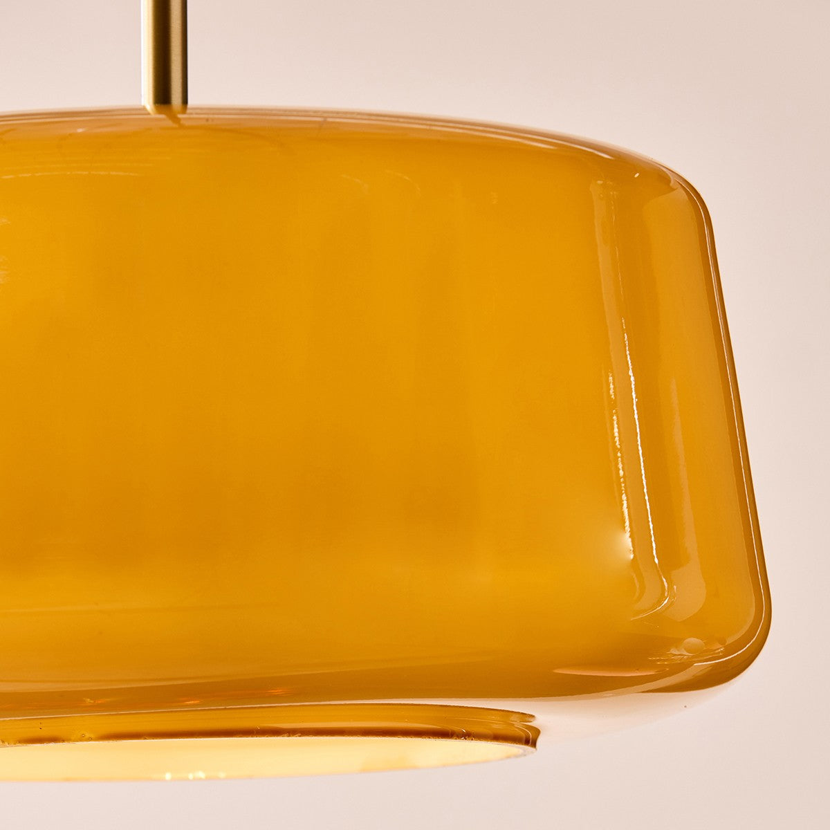 Brushed Brass & Amber Glass