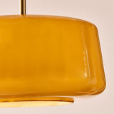 Brushed Brass & Amber Glass