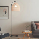 MADE Java Rattan Floor Lamp in Matt Black