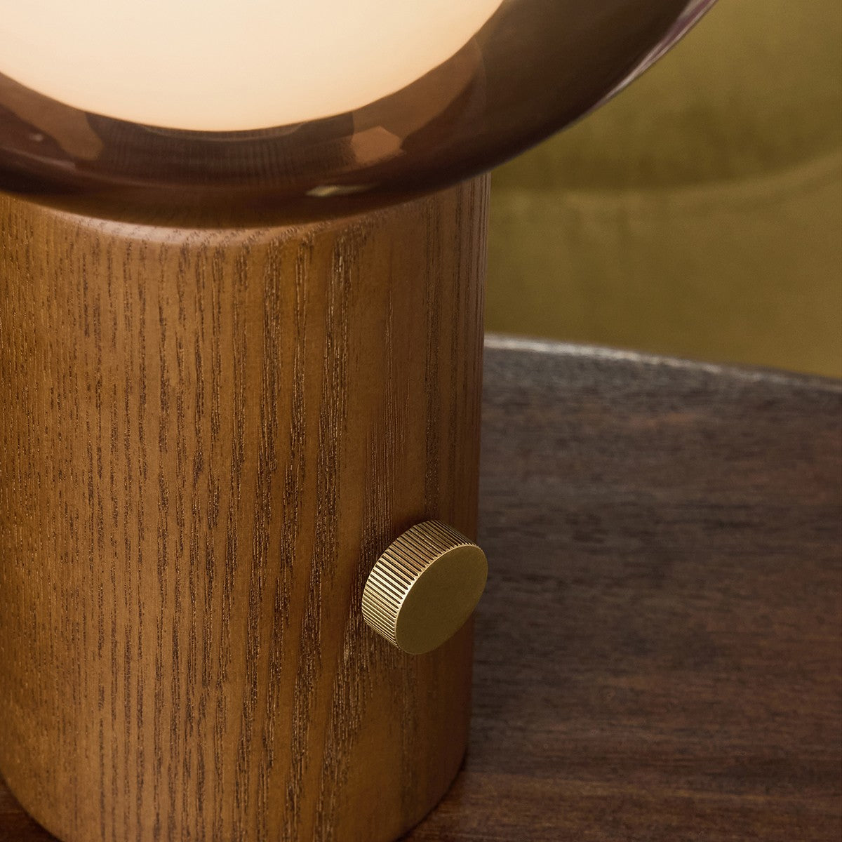 MADE Layla Wood Table Lamp with Opal Glass Lamp Shade
