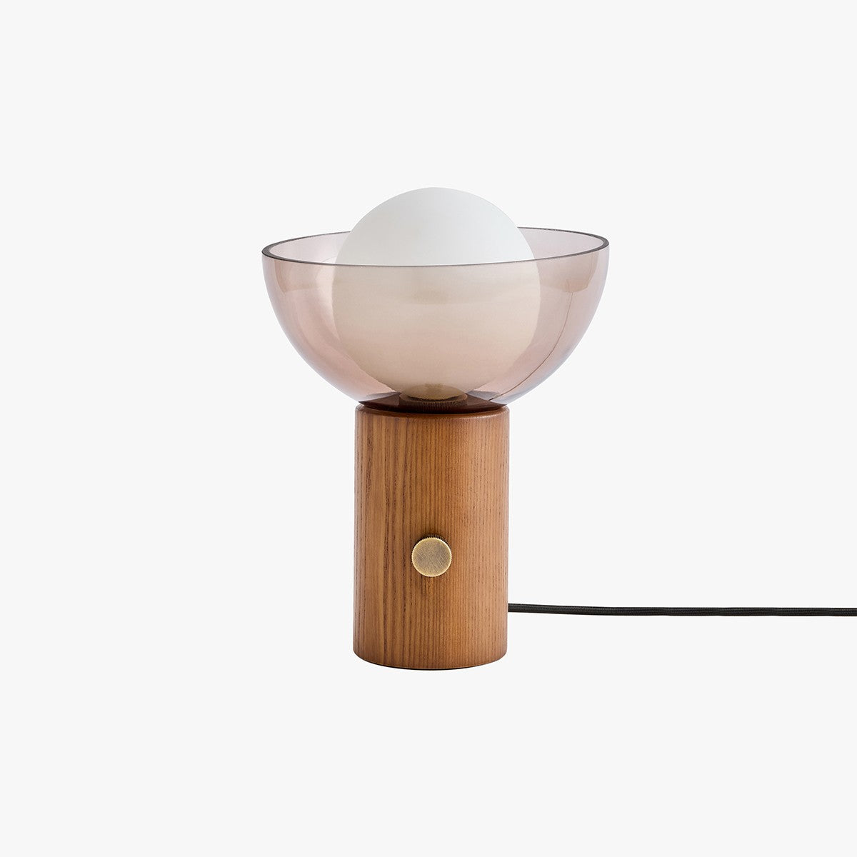 MADE Layla Wood Table Lamp with Opal Glass Lamp Shade