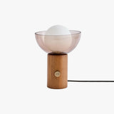 MADE Layla Wood Table Lamp with Opal Glass Lamp Shade