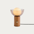 MADE Layla Wood Table Lamp with Opal Glass Lamp Shade