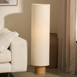 MADE Neutra Tall Floor Lamp with Big Light Shade and Natural Wood Base