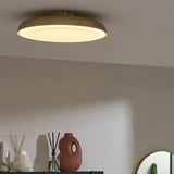 MADE Nura Bathroom Flush Ceiling Light in Antique Brass with Opal Diffuser