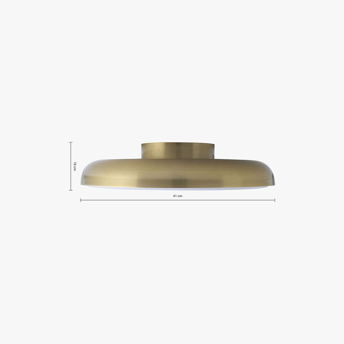 MADE Nura Bathroom Flush Ceiling Light in Antique Brass with Opal Diffuser