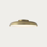 MADE Nura Bathroom Flush Ceiling Light in Antique Brass with Opal Diffuser