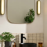 MADE Nura Antique Brass Bathroom Wall Light with Opal Glass