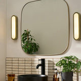 MADE Nura Antique Brass Bathroom Wall Light with Opal Glass