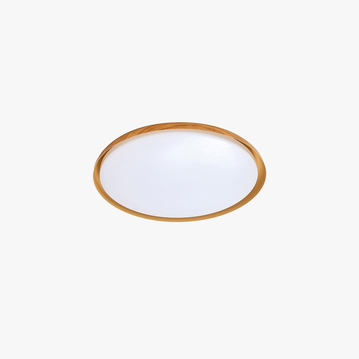 MADE Nura Flush Bathroom Ceiling Light in Wood Effect with Opal Diffuser