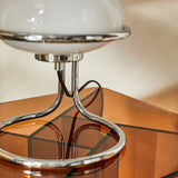MADE Piper Chrome Table Lamp with Gloss Opal Glass