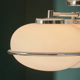 MADE Piper Chrome Flush Ceiling Light with Gloss Opal Glass