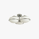 MADE Piper Chrome Flush Ceiling Light with Gloss Opal Glass
