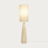 MADE Vince Cream Floor Lamp with Ceramic Lamp Base and Natural Linen Lampshade