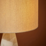 MADE Vince Cream Ceramic Table Lamp with Natural Linen Lampshade