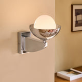 MADE Layla Modern Wall Light in Chrome with Gloss White Glass Lamp Shades