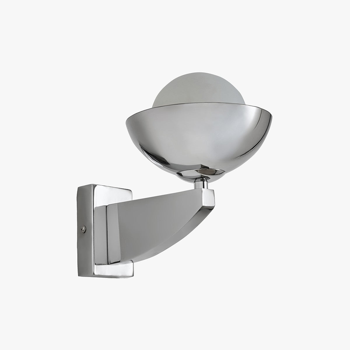 MADE Layla Modern Wall Light in Chrome with Gloss White Glass Lamp Shades