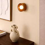 MADE Mavi Ceramic Wall Light in Caramel Glaze with Frosted Glass