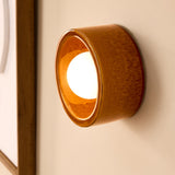 MADE Mavi Ceramic Wall Light in Caramel Glaze with Frosted Glass