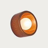 MADE Mavi Ceramic Wall Light in Caramel Glaze with Frosted Glass