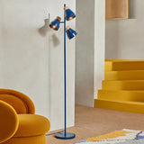 Navy Blue & Natural Wood