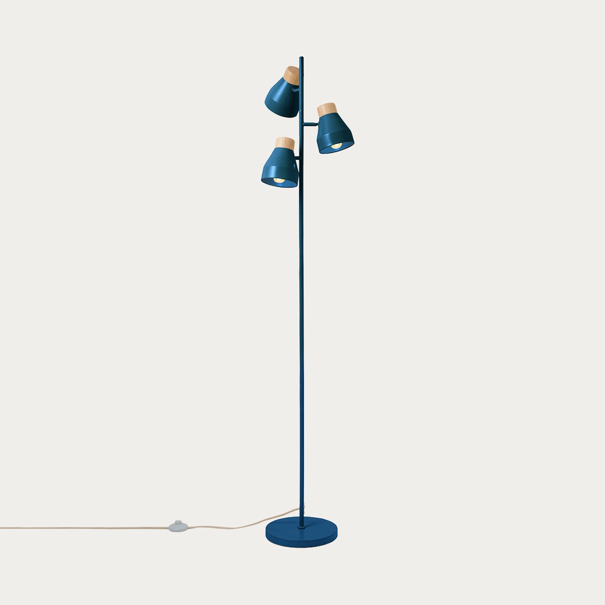 Navy Blue & Natural Wood