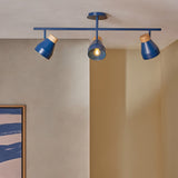 Navy Blue & Natural Wood