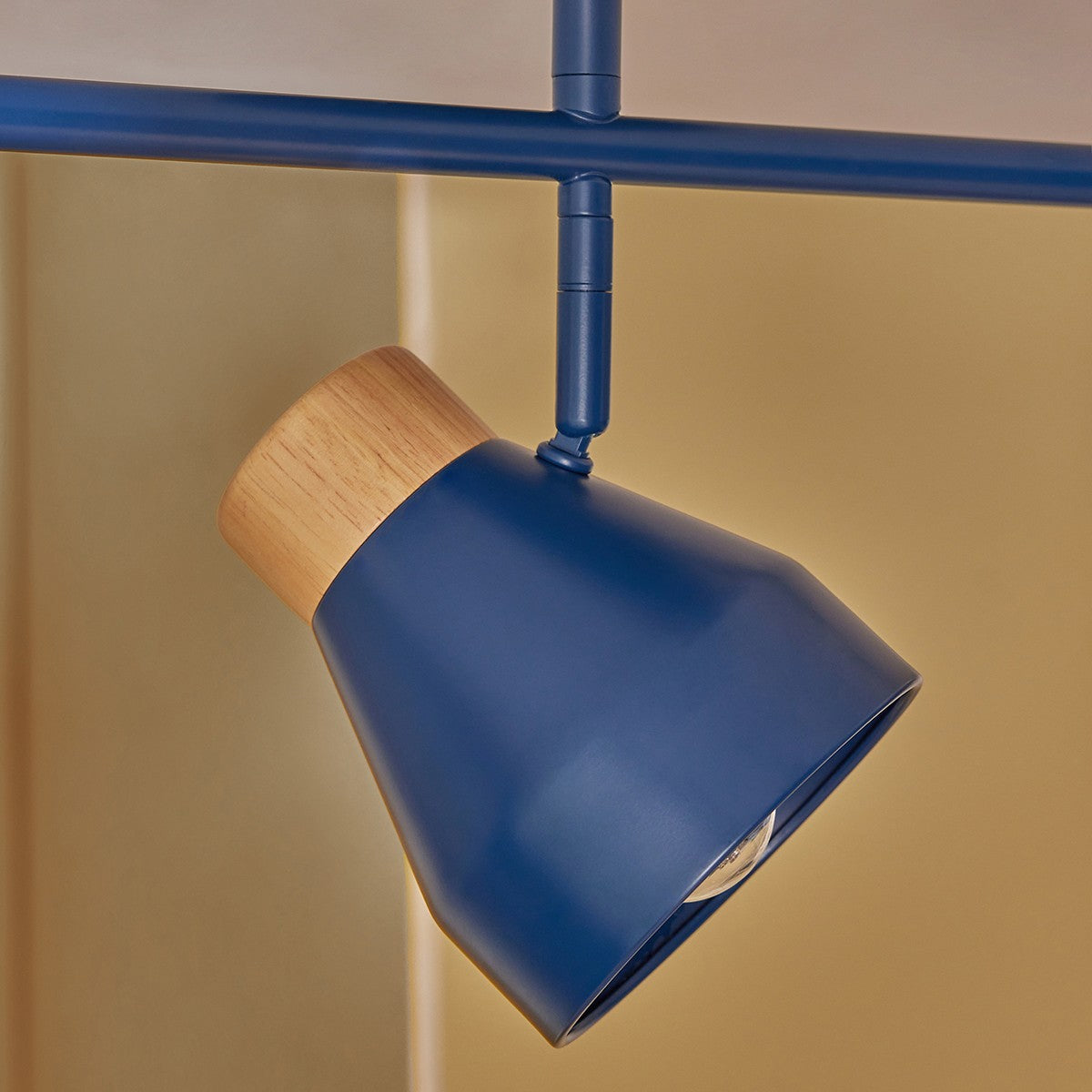 Navy Blue & Natural Wood