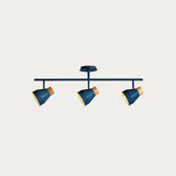 Navy Blue & Natural Wood