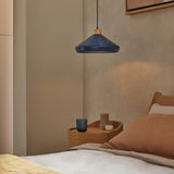 Navy Blue & Natural Wood