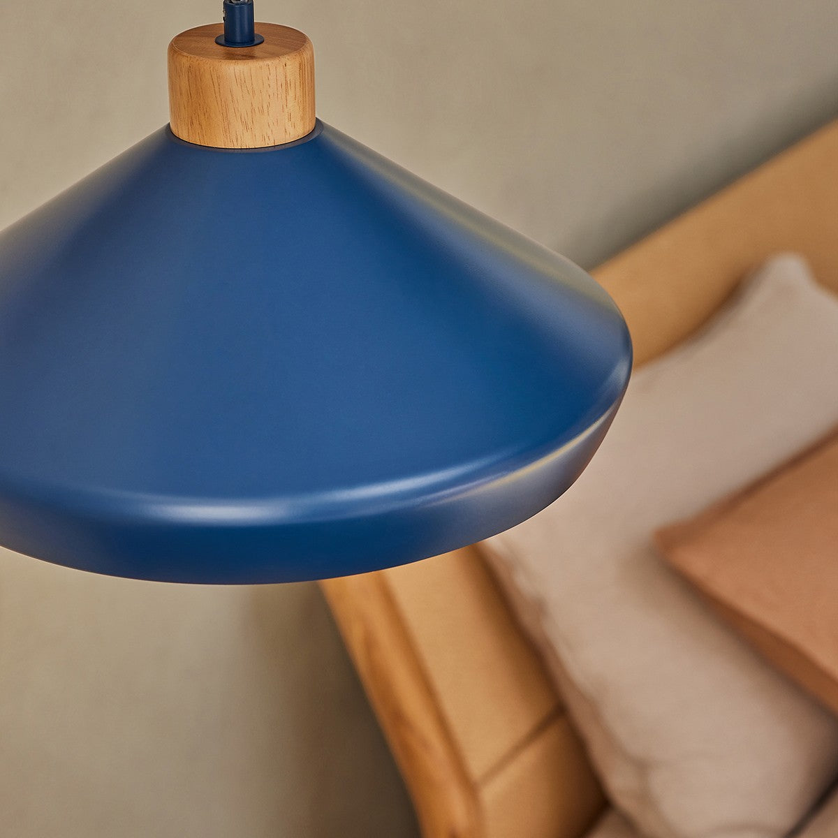 Navy Blue & Natural Wood
