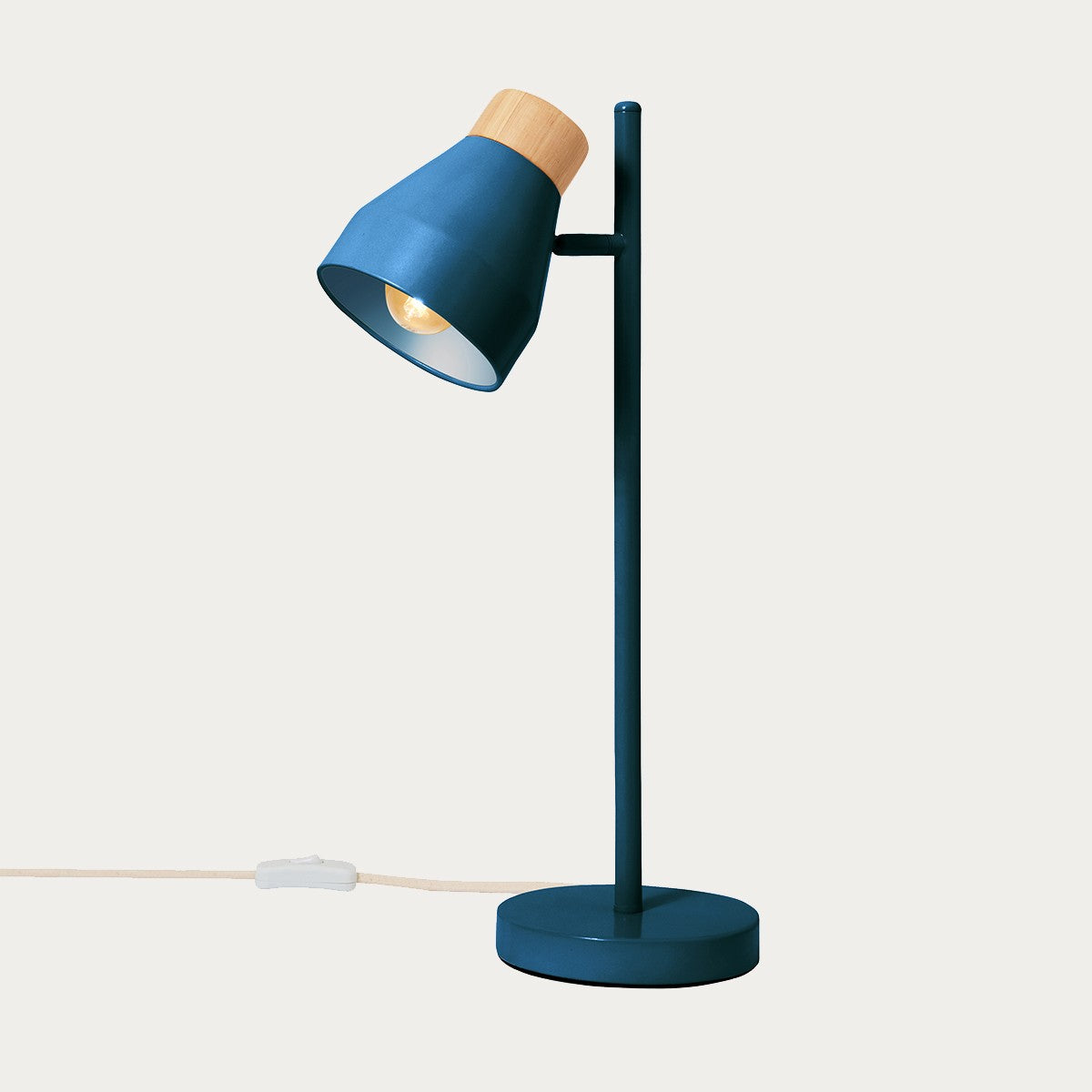 Navy Blue & Natural Wood