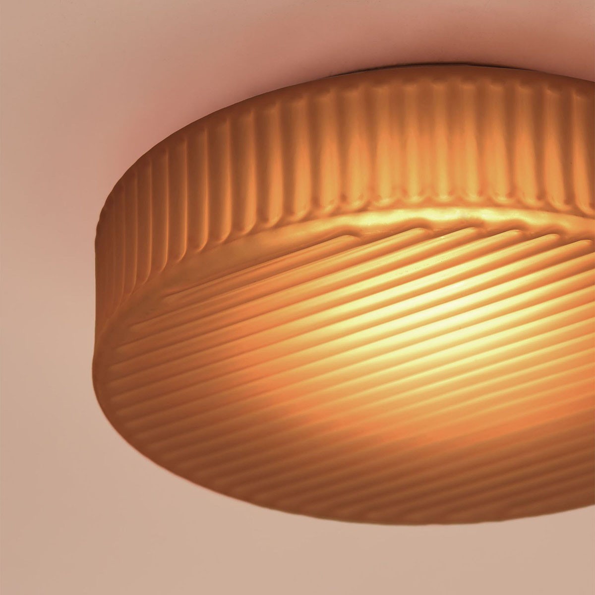 Amber Frosted Glass & Brushed Silver