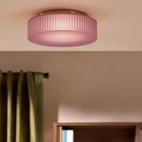 Pink Frosted Glass & Brushed Silver