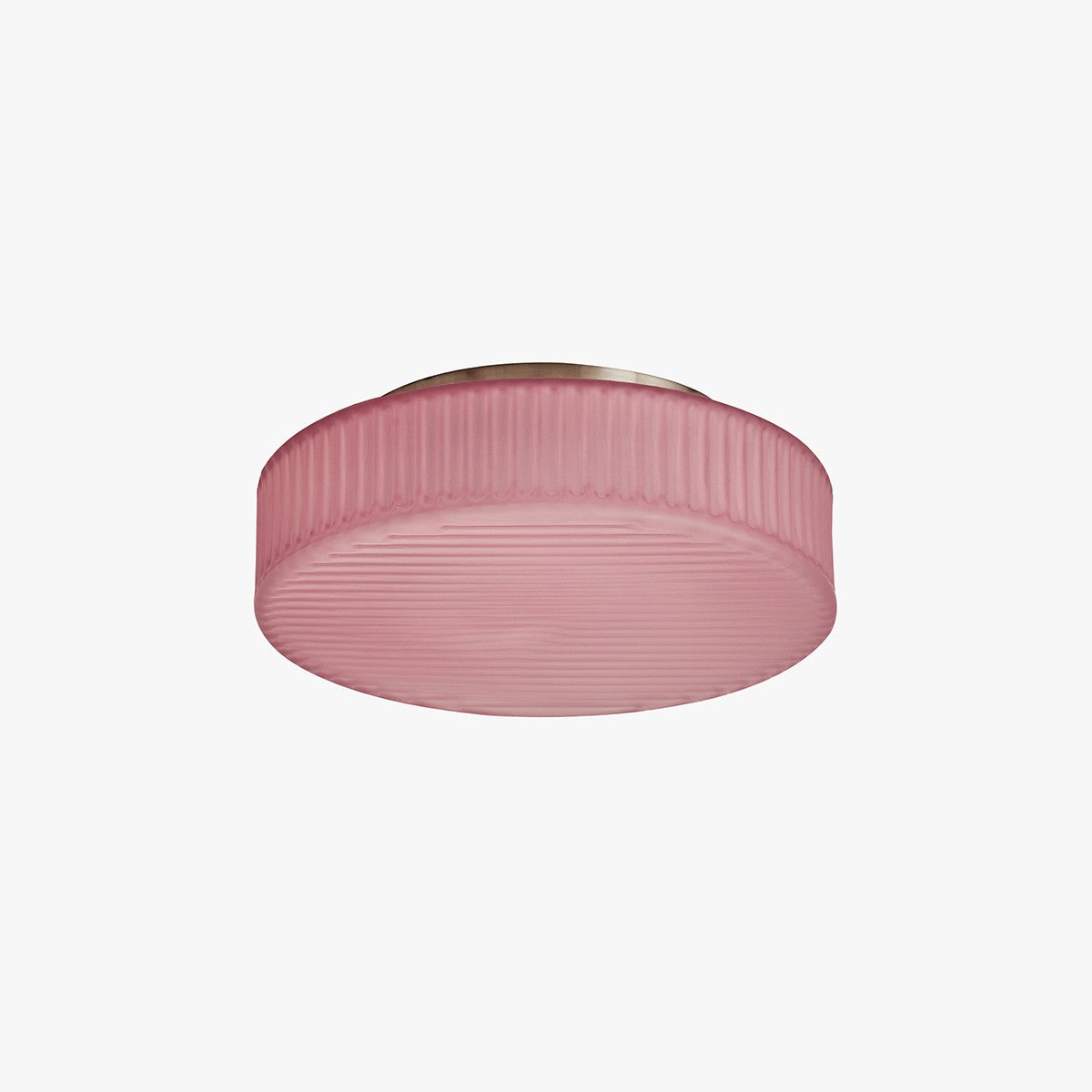 Pink Frosted Glass & Brushed Silver