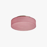 Pink Frosted Glass & Brushed Silver