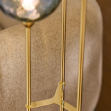 Polished Brass & Blue Glass