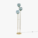 Polished Brass & Blue Glass