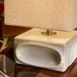 Cream Reactive Glaze & Natural Faux Linen