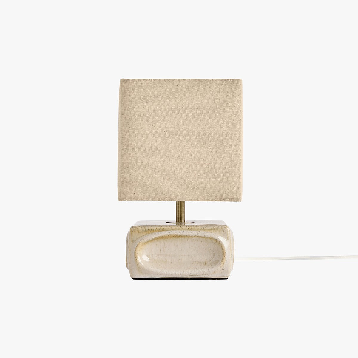 Cream Reactive Glaze & Natural Faux Linen