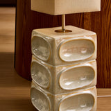 Cream Reactive Glaze & Natural Faux Linen