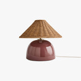 MADE Nora Red Table Lamp with Rattan Lamp Shade