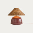 MADE Nora Red Table Lamp with Rattan Lamp Shade