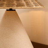 MADE Marlowe Large Ceramic Table Lamp with Natural Rattan Lamp Shade