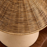 MADE Marlowe Large Ceramic Table Lamp with Natural Rattan Lamp Shade
