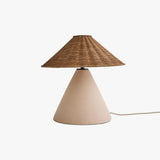 MADE Marlowe Large Ceramic Table Lamp with Natural Rattan Lamp Shade