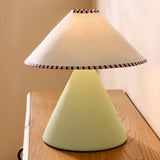 MADE Marlowe Sage Green Lamp with Ceramic Lamp Base and Vintage White Tapered Shade