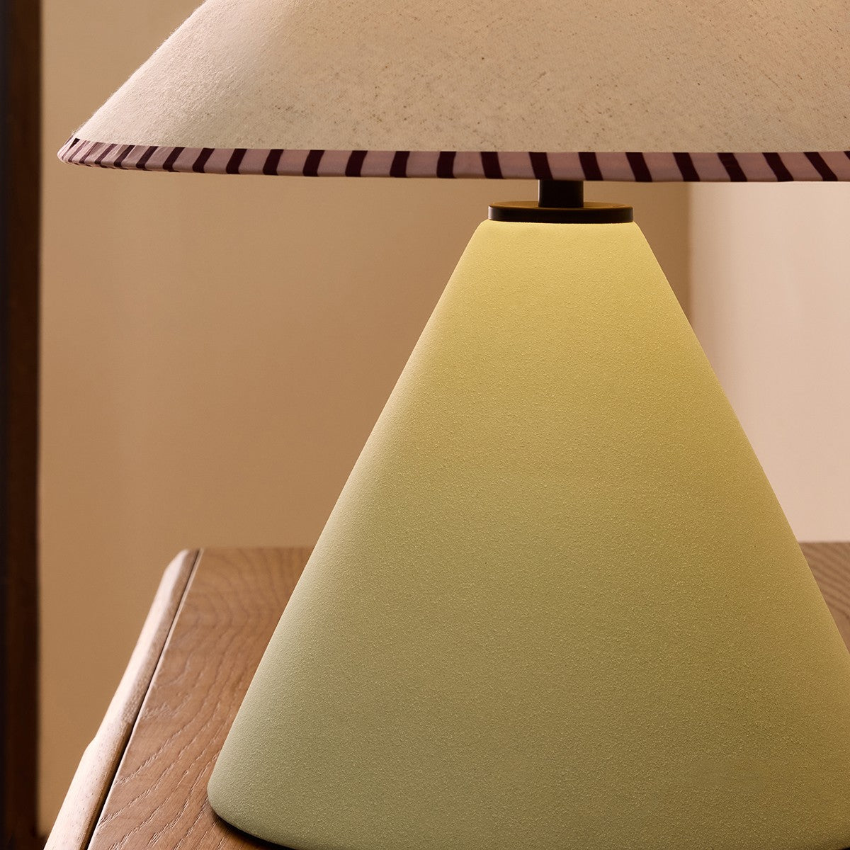 MADE Marlowe Sage Green Lamp with Ceramic Lamp Base and Vintage White Tapered Shade