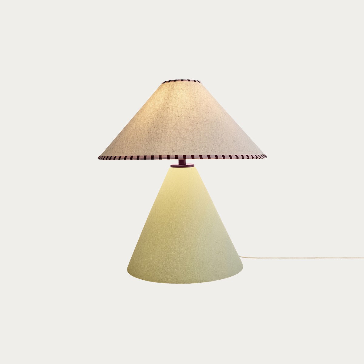 MADE Marlowe Sage Green Lamp with Ceramic Lamp Base and Vintage White Tapered Shade