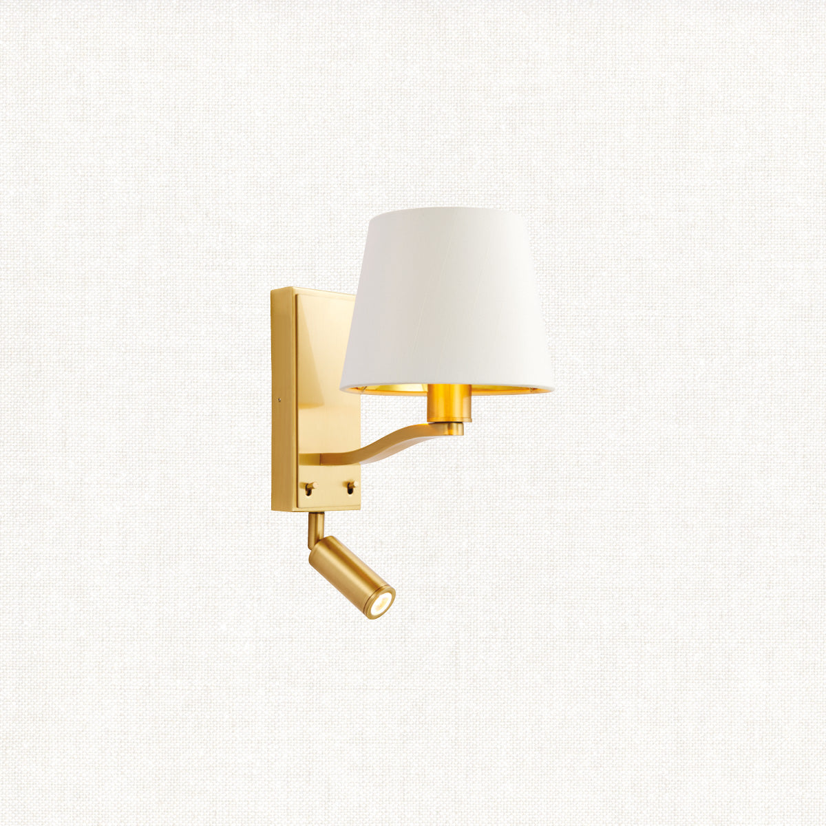 Brushed satin gold & vintage white fabric
